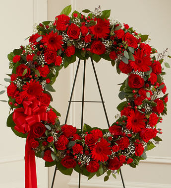 Classic Red Wreath for a Funeral Home Classic Red Wreath for a Funeral Home